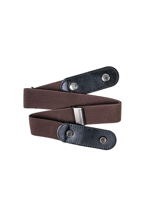 Ceinture élastique sans boucle, 1 pièce, réglable pour un tour de taille de 60 à 120 cm, marron, ceinture pour femme, ceintur
