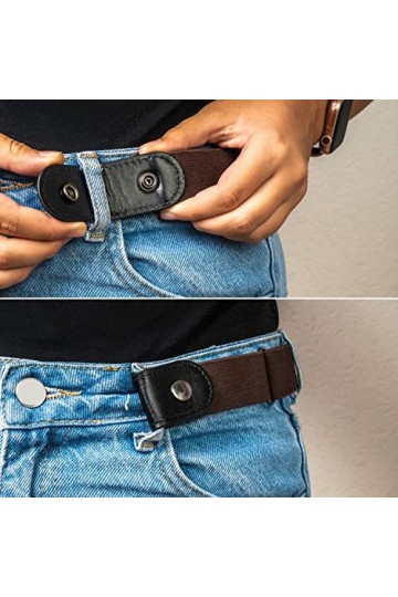Ceinture élastique sans boucle, 1 pièce, réglable pour un tour de taille de 60 à 120 cm, marron, ceinture pour femme, ceintur