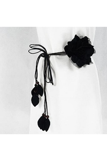 LUMoony Ceinture Skinny à Glands pour Femmes Robes 1Pcs Ceinture à Glands réglable 150cm Mode Mince Tissée Ceinture Mousselin