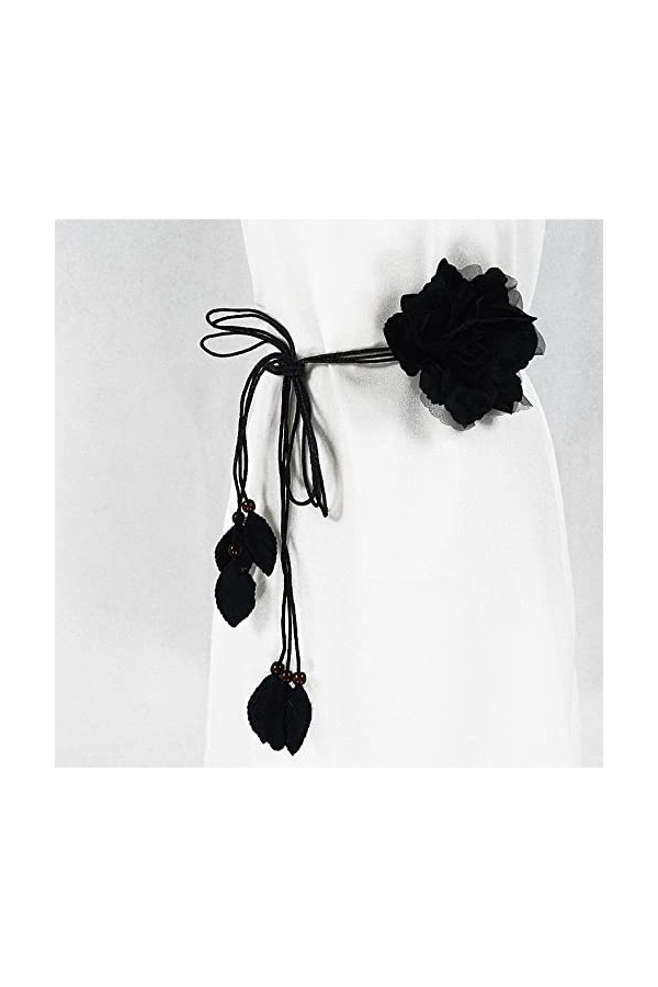 LUMoony Ceinture Skinny à Glands pour Femmes Robes 1Pcs Ceinture à Glands réglable 150cm Mode Mince Tissée Ceinture Mousselin