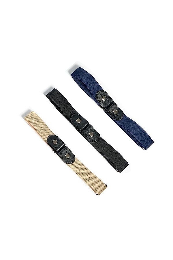 CUHZA 3 Pièces Ceintures Femme Ceinture Extensible sans Boucle Ceinture sans Boucle Ceinture Élastique Invisible Unisexe pour