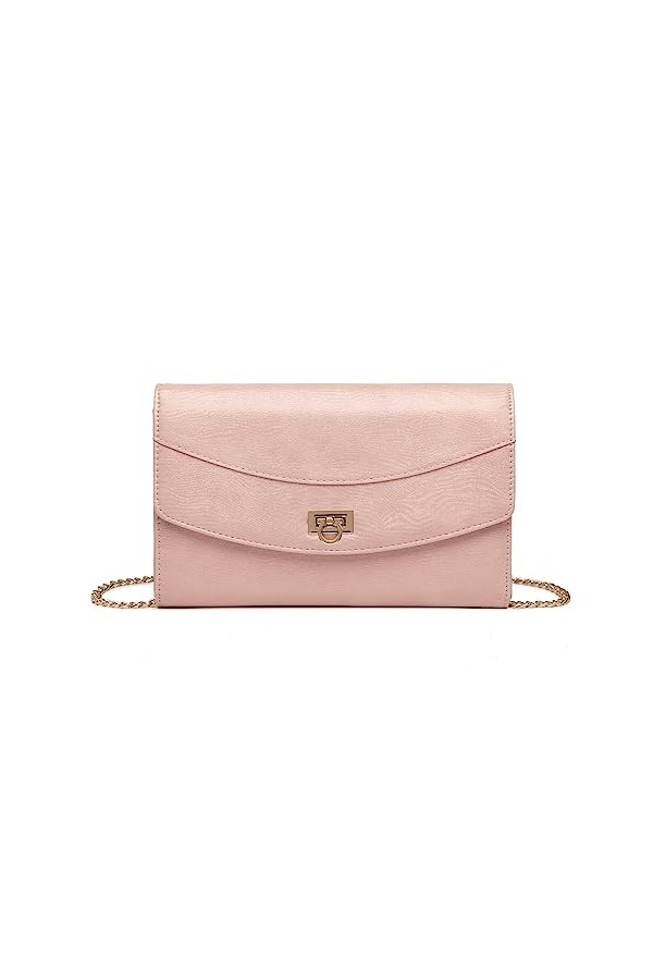 Miss Lulu Pochette pour Femmes Party Sac Soirée Mariage avec Chaîne Dorée en Cuir PU Vert 
