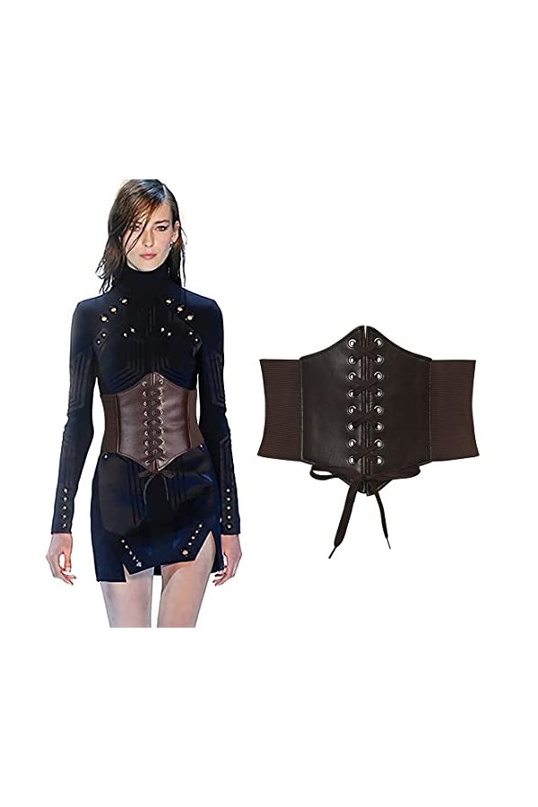 CUHZA 1 Pcs Ceinture Corset pour Femme, Corset à Lacets, Élastique Ceinture, Ceinture Large Wasp Convient aux Jupes, Chemises