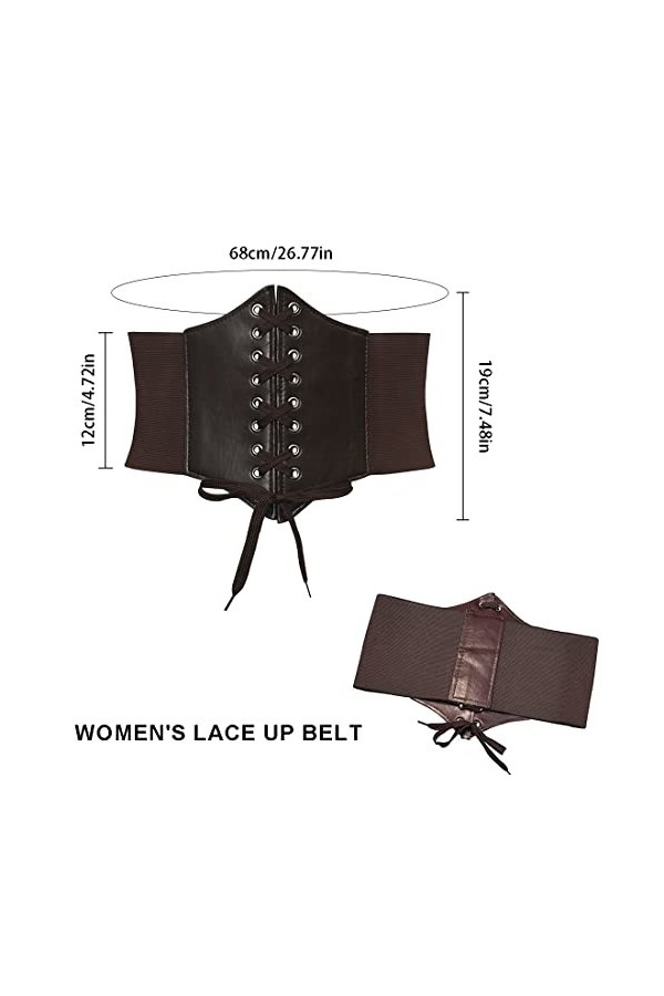 CUHZA 1 Pcs Ceinture Corset pour Femme, Corset à Lacets, Élastique Ceinture, Ceinture Large Wasp Convient aux Jupes, Chemises