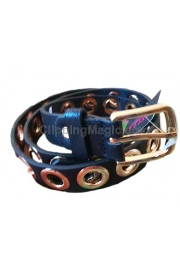 Anna Flowers Ceinture vintage à clous pour femmes Rivet Belt Trendy en cuir synthétique bande fine décorative Noir, Noir , M