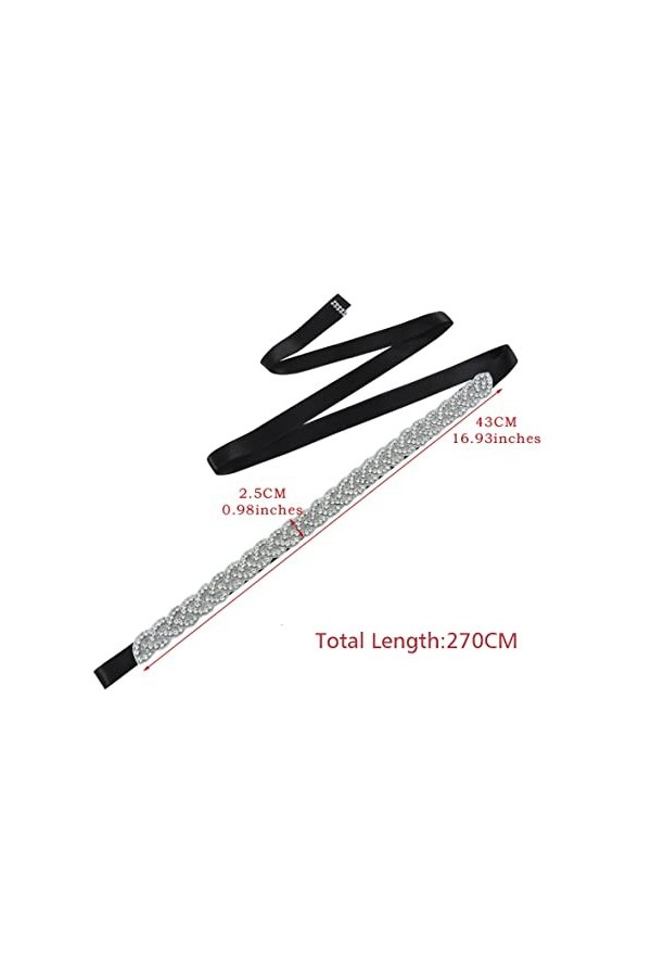 Ceinture de mariée avec strass en cristal pour demoiselle dhonneur, robe de mariée, accessoire pour fête, mariage, bal de fi