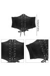 Corset élastique large pour femme et fille, Ceinture Corset pour Femme Cuir Corset à Lacets Ceinture Élastique Ceinture Rétro
