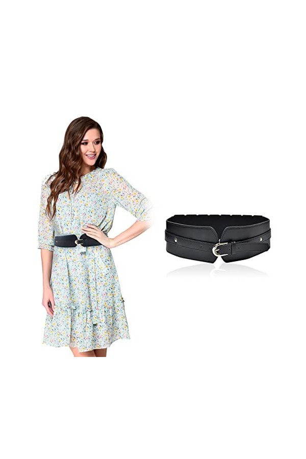 AWAVM Ceinture large extensible pour femme - Large ceinture élastique pour femme - Ceinture large pour femme pour robe - Cein