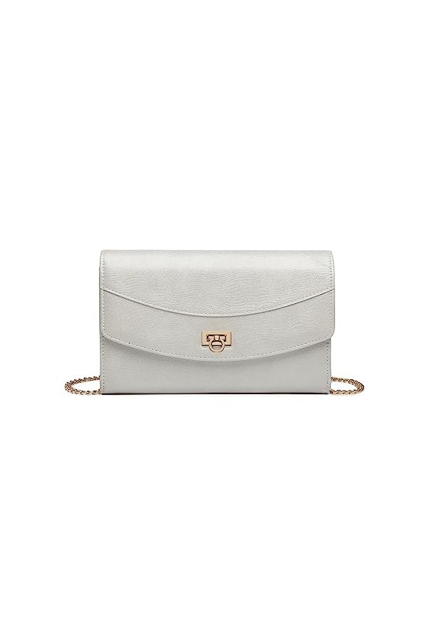 Miss Lulu Pochette pour Femmes Party Sac Soirée Mariage avec Chaîne Dorée en Cuir PU Vert 