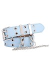 TBSCWYF Ceinture à Double œillet en Cuir PU Punk Ceinture Double Prong Boucle de Ceinture Unisexe Ceinture Gothique Boucle Ce