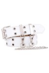 TBSCWYF Ceinture à Double œillet en Cuir PU Punk Ceinture Double Prong Boucle de Ceinture Unisexe Ceinture Gothique Boucle Ce