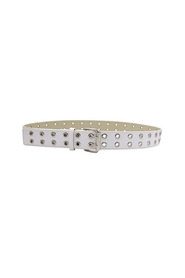 DEBAIJIA Rivet Ceinture Cuir Unisexe Hommes Femmes Classique Ajustable Double Boutonnage Boucles en Alliage Décontractée Mode