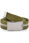 Merry Style Ceinture en tissu Femme P20 Khaki/Beige-Argent, 105 cm Longueur totale 110 cm 
