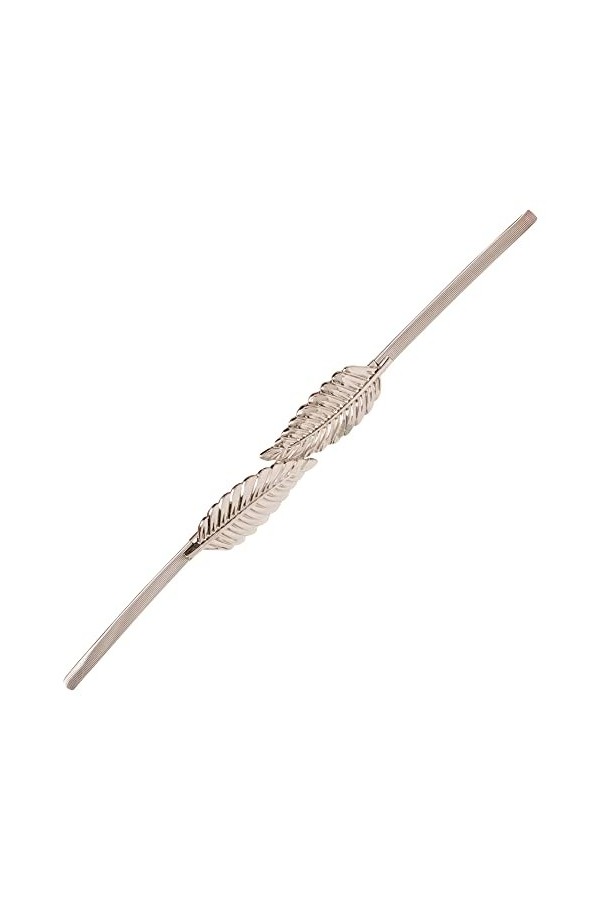 Ro Rox Annette Metal Leaf Ceinture Fine Chaîne Élastiquée Vintage Rétro, Or, S-XL