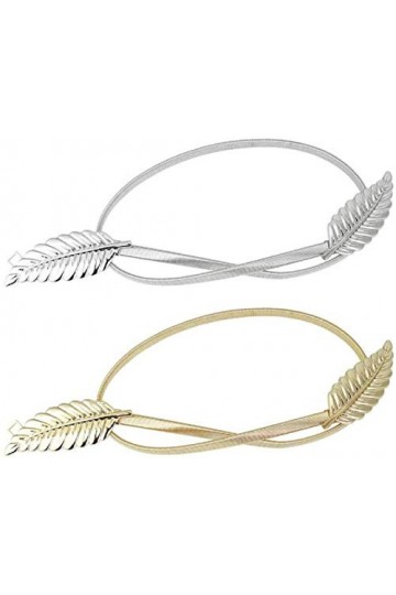 Xrten Élastique avec Boucle en Métal à Forme de Feuille Décorative en Ceinture, Accessoire Sangle Réglable Ceinture de Décora