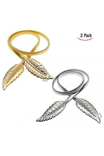 Xrten Élastique avec Boucle en Métal à Forme de Feuille Décorative en Ceinture, Accessoire Sangle Réglable Ceinture de Décora