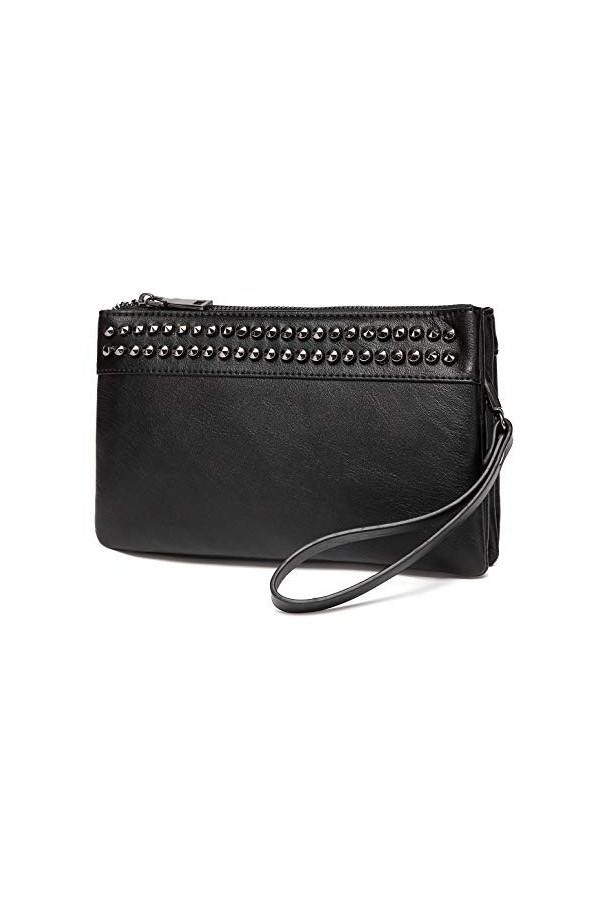 VASCHY Pochettes et Clutches Femme, PU Cuir Sac Bandoulière Fille Petit Sacs a Main Élégant avec Bandoulière Détachable et Fe