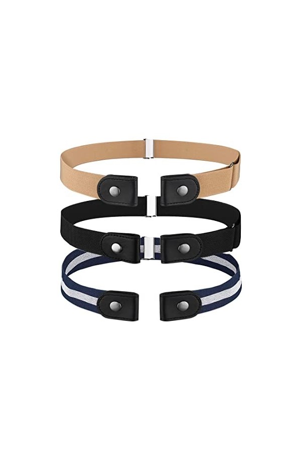 Ceinture élastique déboutonnée en 3 parties LuLiyLdJ | Femmes Hommes Ceinture Invisible Ceinture Déboutonnée Jeans Pantalon H