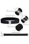 Lot de 2 ceintures élastiques vintage pour femme - Ceinture dinfirmière rétro élastique noire avec boucle de taille