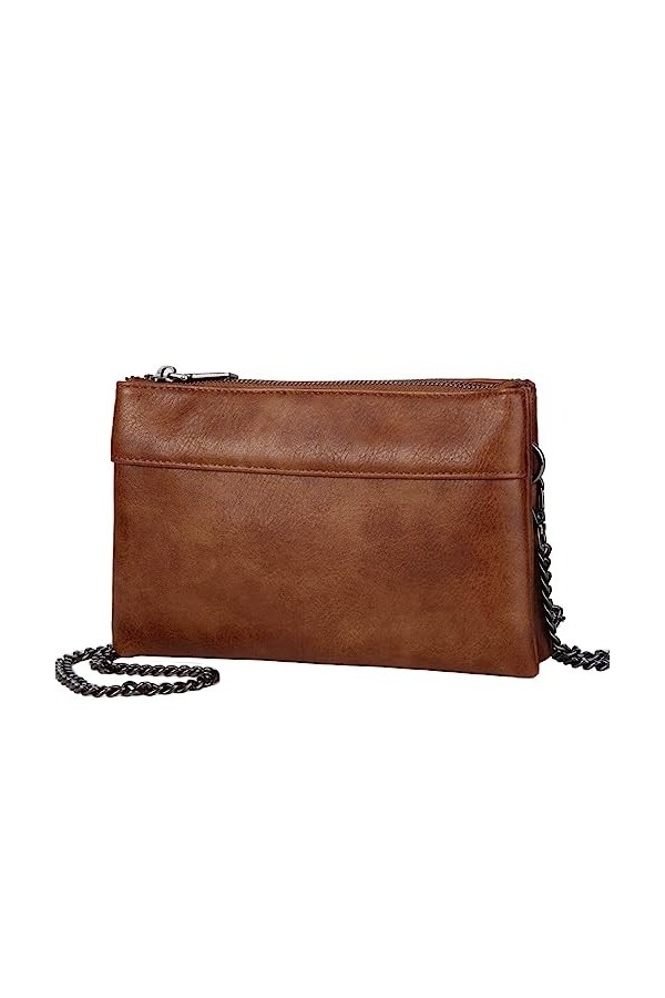 VASCHY Pochettes et Clutches Femme, PU Cuir Sac Bandoulière Fille Petit Sacs a Main Élégant avec Bandoulière Détachable et Fe