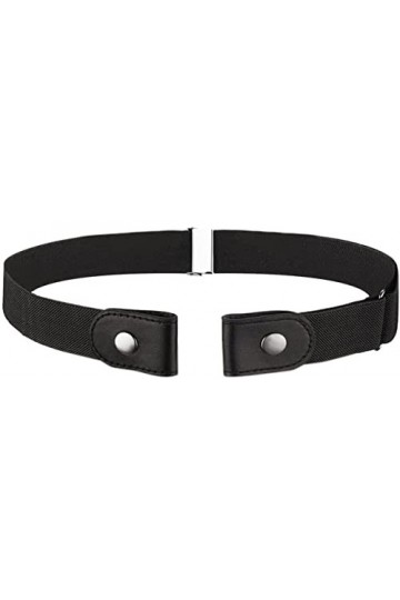 CHUANGOU Ceinture Sans Boucle Ceinture Femme Ceinture élastique Invisible pour Femme ou Homme 1 pièce , Noir, 120