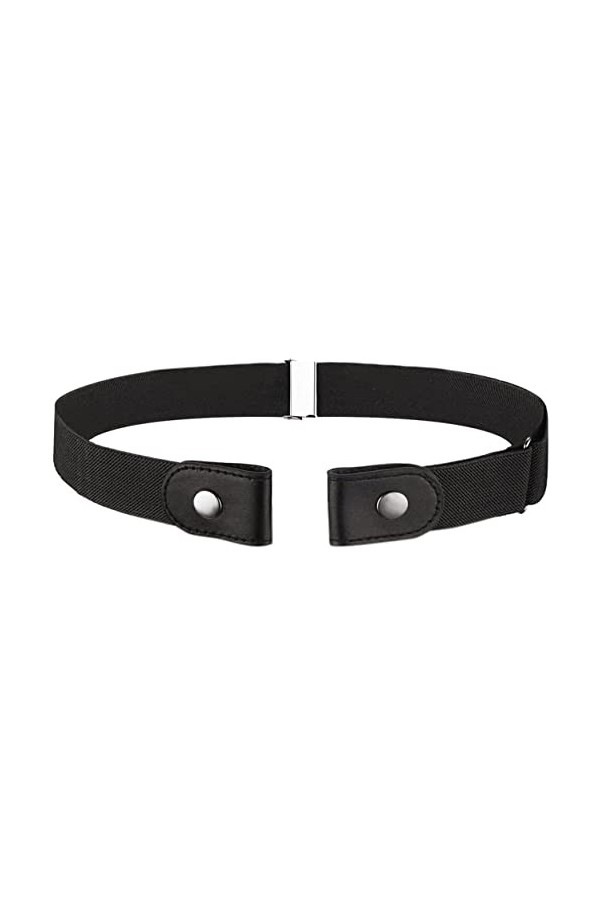 CHUANGOU Ceinture Sans Boucle Ceinture Femme Ceinture élastique Invisible pour Femme ou Homme 1 pièce , Noir, 120