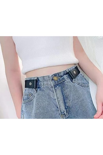 CHUANGOU Ceinture Sans Boucle Ceinture Femme Ceinture élastique Invisible pour Femme ou Homme 1 pièce , Noir, 120