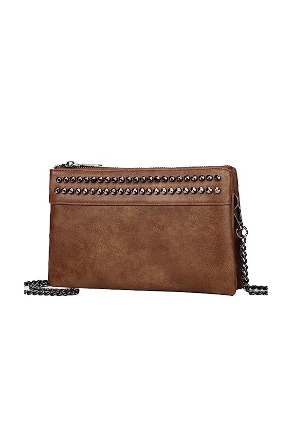 VASCHY Pochettes et Clutches Femme, PU Cuir Sac Bandoulière Fille Petit Sacs a Main Élégant avec Bandoulière Détachable et Fe