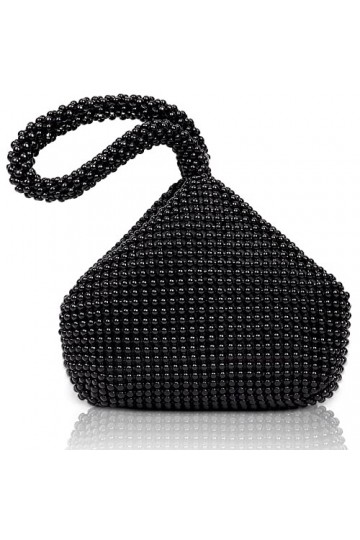 Larcenciel Pochettes et Clutches Femme, Chic Mini Sac de Soirée En Perles, Sac à Main Triangulaire RéTro, Élégance Porte-Monn