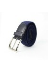 GLOMY Ceinture élastique tressée pour homme et femme ceinture de couleur unique ou double couleurs unisexe, bleu foncé, 105 c