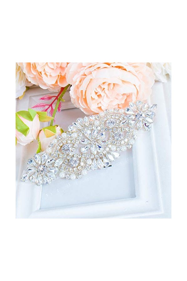 ShinyBeauty Ceinture de mariage argent strass ceinture ceinture de mariée ceinture de ceinture pour mariage ceintures perlées