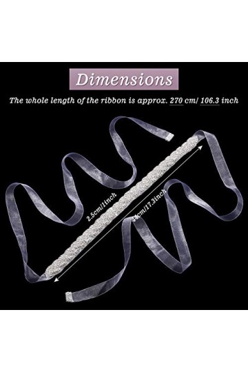 Zonon Ceintures de Mariée Mariage Ceinture Strass Cristal Ceinture de Robe de Demoiselle dHonneur pour Femmes Accessoires Ro