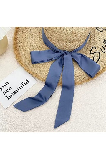 Ceinture en satin pour femme - 5 cm x 195 cm - Ruban imitation soie - Longue écharpe - Accessoires, bleu clair