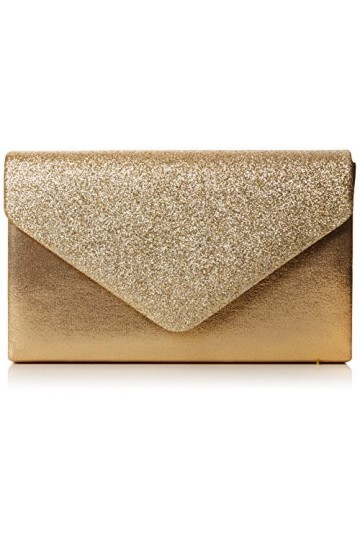 SwankySwans Femme Kelly Paillettes enveloppe Pochette de soirée fête Bal Sac dembrayage - or - Doré,