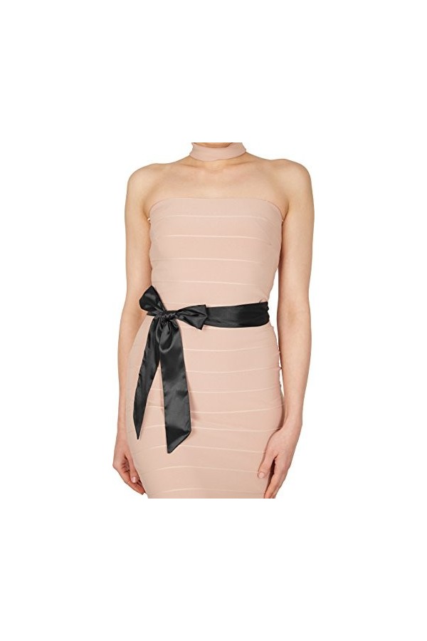 BlackButterfly Mariage Noeud Papillon Demoiselle dhonneur de Bal Ceinture de Satin Noir, 5W / 250L 