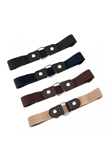 DMBUUW 4 Pièces Femme Ceintures Sans Boucle Ceinture Femme Élastique Ceinture Femme & Homme Invisible Élasticité Réglable Cei