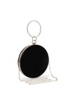 UBORSE Pochette Femme Ronde Velours Sac de Soirée Vintage Sac de Mariée Elégant Sac à Main avec Chaîne Porte-Monnaie Portefeu