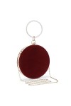 UBORSE Pochette Femme Ronde Velours Sac de Soirée Vintage Sac de Mariée Elégant Sac à Main avec Chaîne Porte-Monnaie Portefeu
