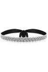 Bencailor Ceinture de Mariage en Strass Ceinture de Mariée Nuptiale Noir, Argent 