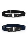 Deolven Ceintures Sans Boucle,2 Pièces Femme&Homme élastiques Ceintures Invisible Ajustable pour Jeans Pantalons Élégant Conf