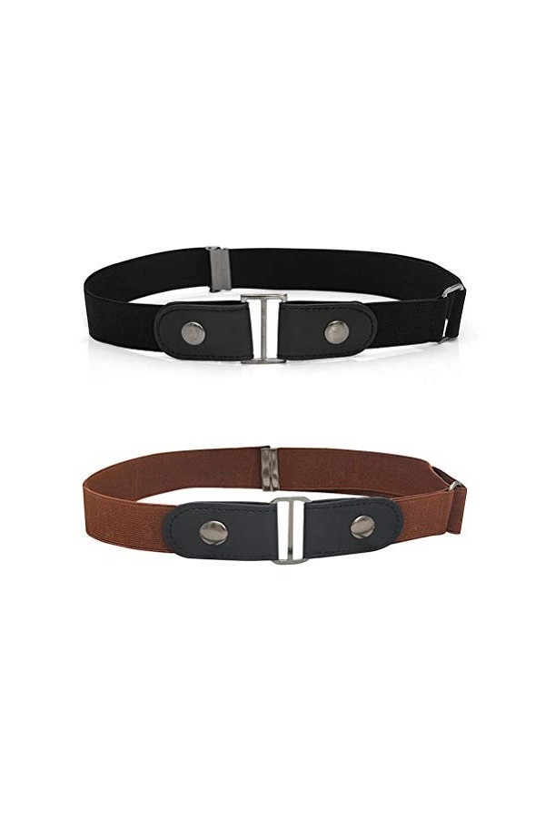 Deolven Ceintures Sans Boucle,2 Pièces Femme&Homme élastiques Ceintures Invisible Ajustable pour Jeans Pantalons Élégant Conf