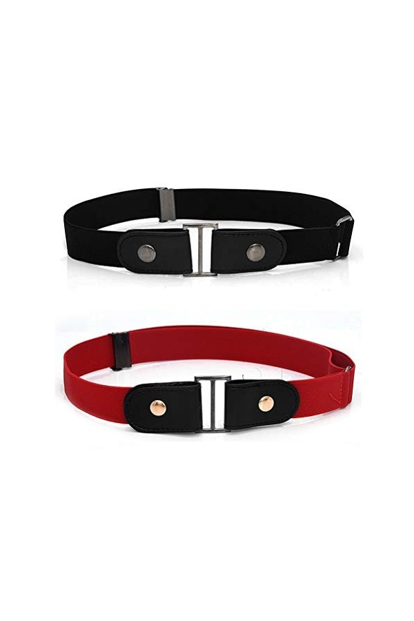 Deolven Ceintures Sans Boucle,2 Pièces Femme&Homme élastiques Ceintures Invisible Ajustable pour Jeans Pantalons Élégant Conf