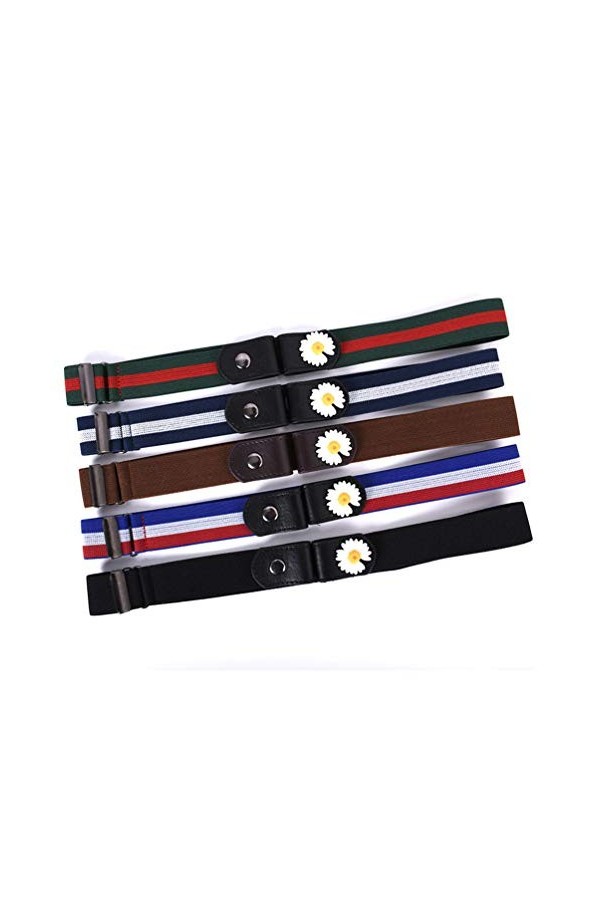 Porbbow Ceinture élastique sans boucle pour femme, ceinture extensible invisible ajustable pour pantalon de short en jean Bro