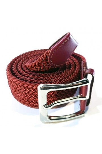 Ceinture tressée élastique et extensible ceintures avec boucle pour homme et femme. Couleurs : noir, bleu, marron, blanc, ros