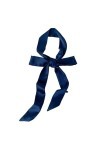 Ceinture en satin pour femme - 5 cm x 195 cm - Ruban imitation soie - Longue écharpe - Accessoires, bleu marine