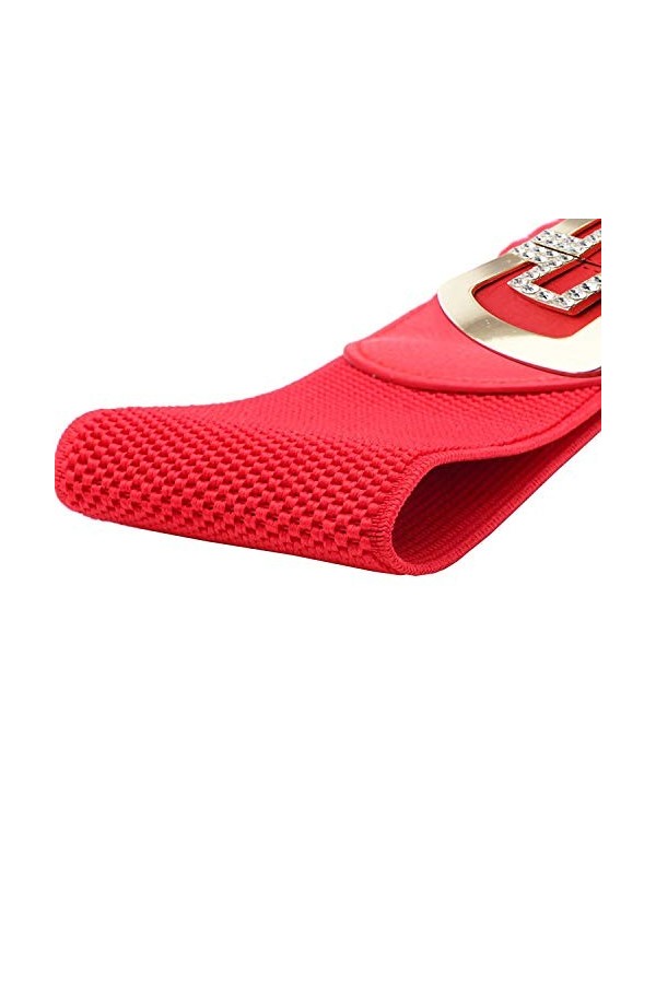 Trimming Shop Extensible 60mm Large Ceinture Extensible Ceinture Réglable avec Strass Clouté Boucle pour Femmes Robes, Toge, 