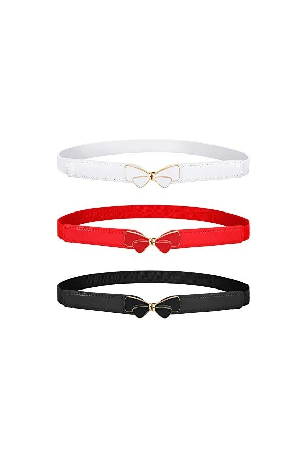 3 Pièces Ceinture de Taille de Femmes Ceinture Élastique Fine Ceinture Cinch de Taille pour Accessoires de Femmes Filles Jeu