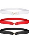3 Pièces Ceinture de Taille de Femmes Ceinture Élastique Fine Ceinture Cinch de Taille pour Accessoires de Femmes Filles Jeu