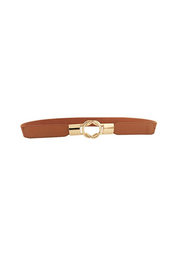 Femmes Ceinture Skinny pour Robes Rétro Stretch Mesdames Ceinture 2.5cm Large Camel