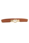 Femmes Ceinture Skinny pour Robes Rétro Stretch Mesdames Ceinture 2.5cm Large Camel
